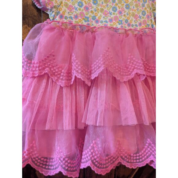 Matilda Jane 12-18 mo Dreams Come True Dress Tutu Ruffle Party Pink EUC - Picture 4 of 6